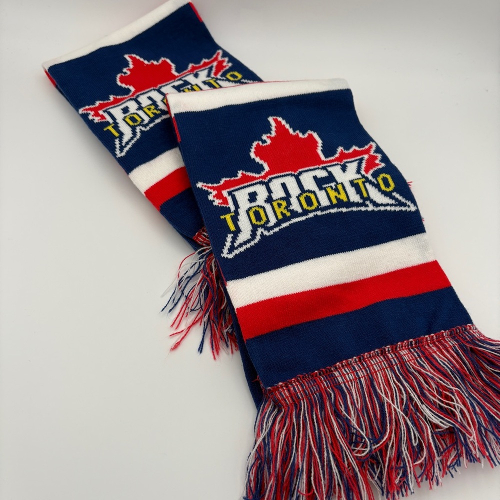 Two Toronto Rock Lacrosse Scarves with Fringe 58" x 7"